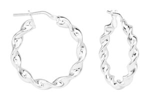 Par argollas rizos plata de ley IV1358820PL