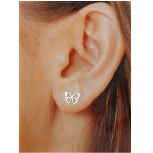 PAR PENDIENTES MARIPOSA PLATA