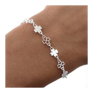 PULSERA TRÉBOLES 4 HOJAS PLATA DO36677