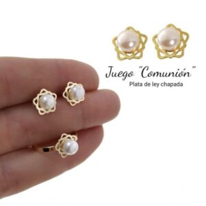 CONJUNTO PTES/SORTIJA PLATA DO34078