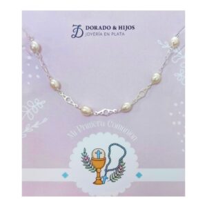 PULSERA DE PLATA Y PERLAS BLANCAS DO35701