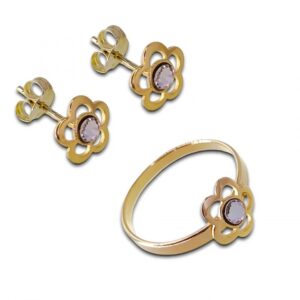 CONJUNTO PTES+SORTIJA PLATA DO36582