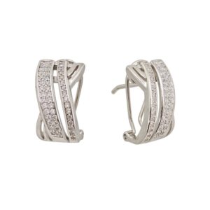 PENDIENTES OMEGA PLATA Y CIRCONITAS DO40015